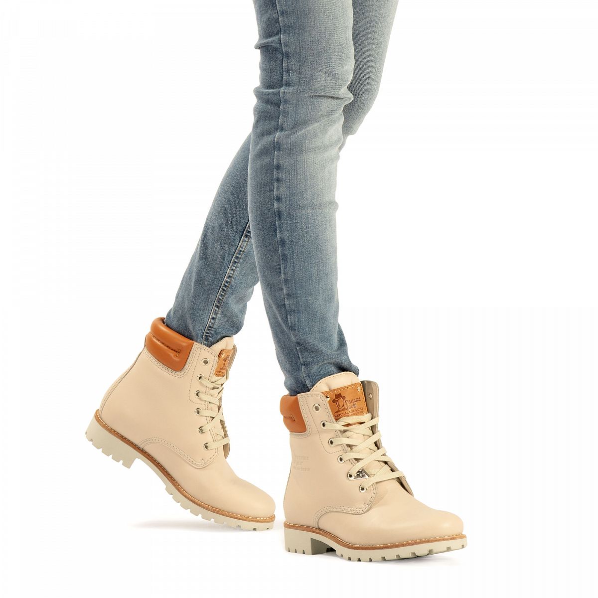 Bottes à lacets Panama Jack Panama 03 Trav Doublure en cuir Orange Clair Femme | SKS-91184428