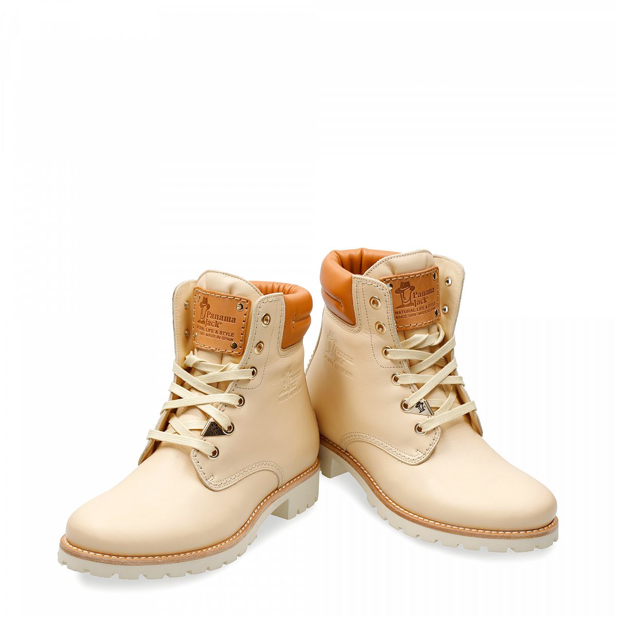 Bottes à lacets Panama Jack Panama 03 Trav Doublure en cuir Orange Clair Femme | SKS-91184428