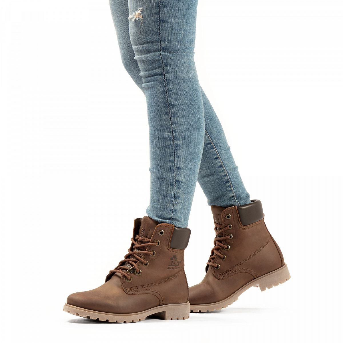 Bottes à lacets Panama Jack Panama 03 Doublure en cuir Marron Foncé Femme | NST-51634961