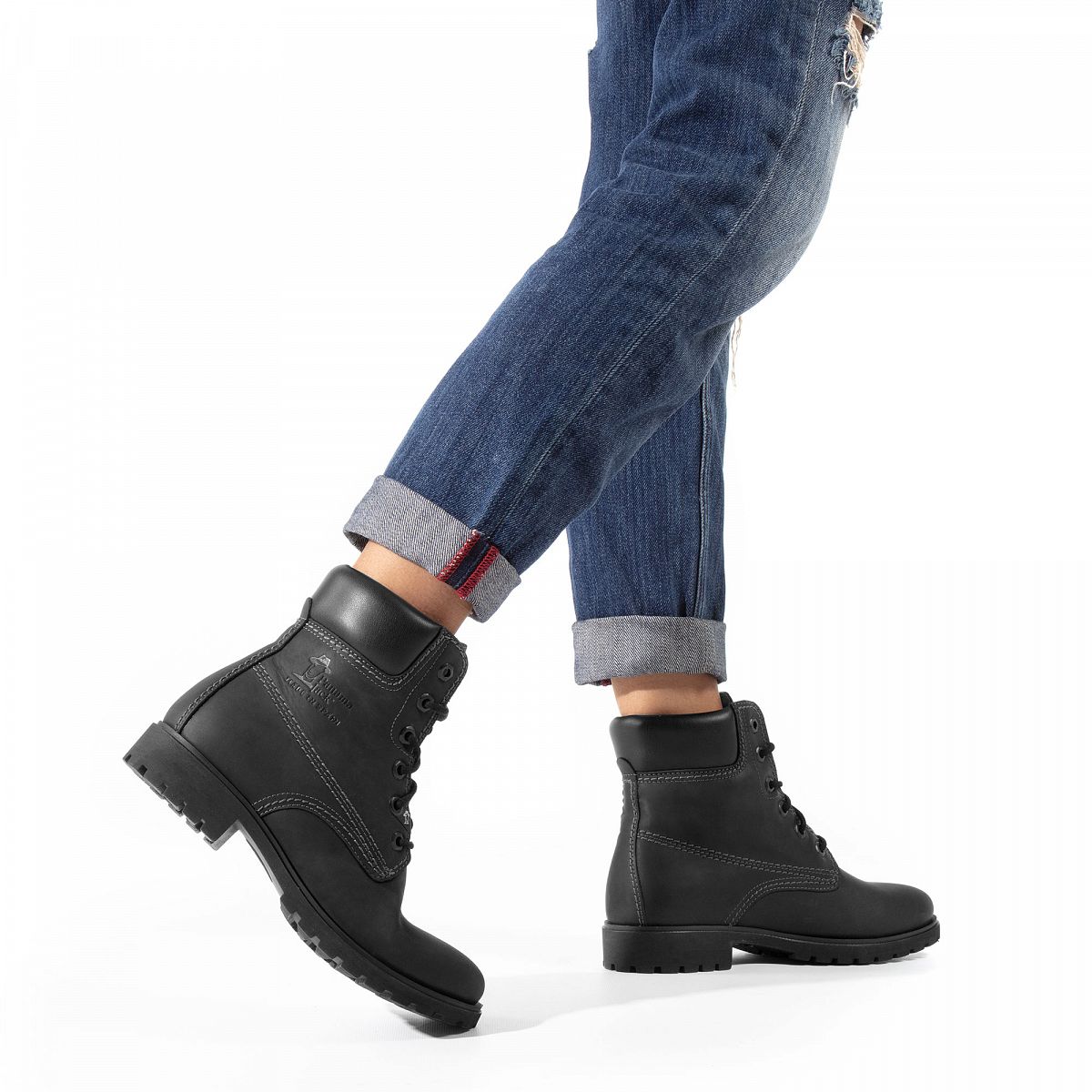 Bottes à lacets Panama Jack Panama 03 Doublure en cuir Noir Femme | MGJ-52643593