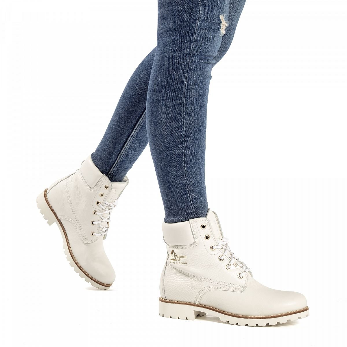 Bottes à lacets Panama Jack Panama 03 Doublure en cuir. Blanche Femme | MGS-71781936