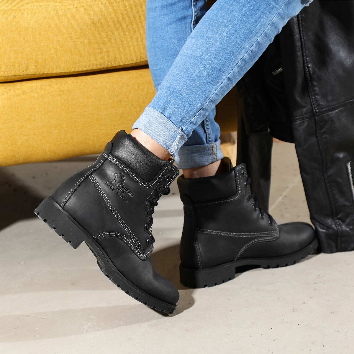 Bottes à lacets Panama Jack Panama 03 Doublure en cuir Noir Femme | MGJ-52643593