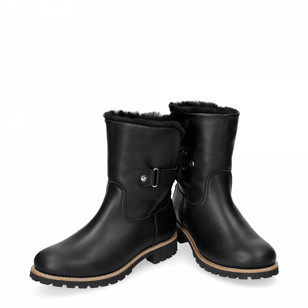 Bottes D'hiver Panama Jack Felia Igloo Trav Doublure en peau de mouton Noir Femme | QKY-98500897