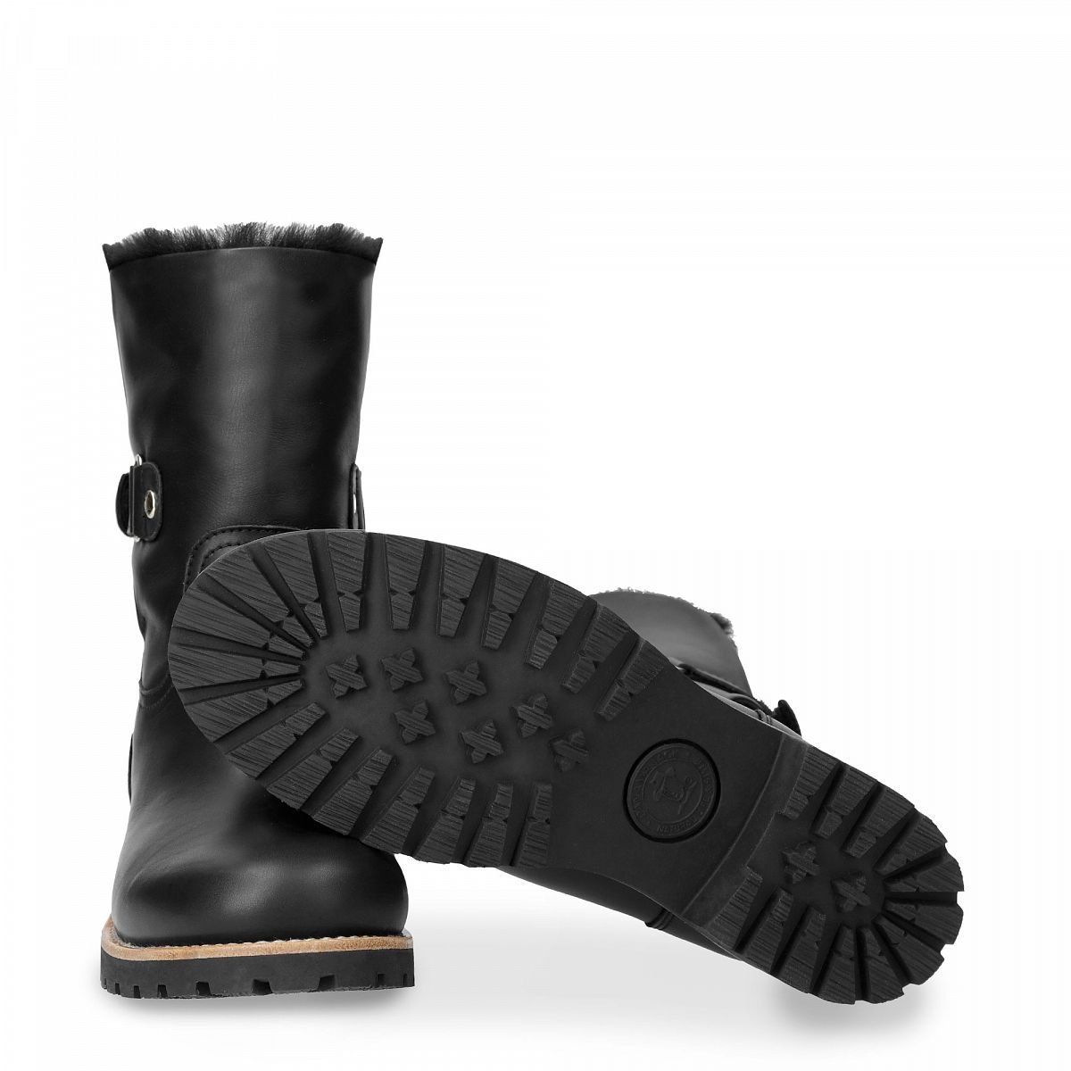 Bottes D'hiver Panama Jack Felia Igloo Trav Doublure en peau de mouton Noir Femme | QKY-98500897