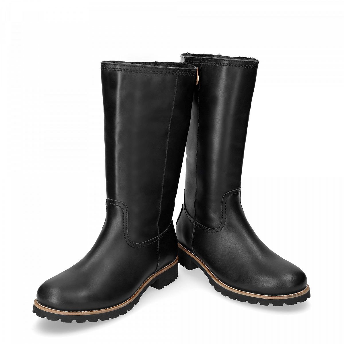 Bottes Hautes Panama Jack Bambina Igloo Trav Doublure en peau de mouton Noir Femme | BTD-23005245