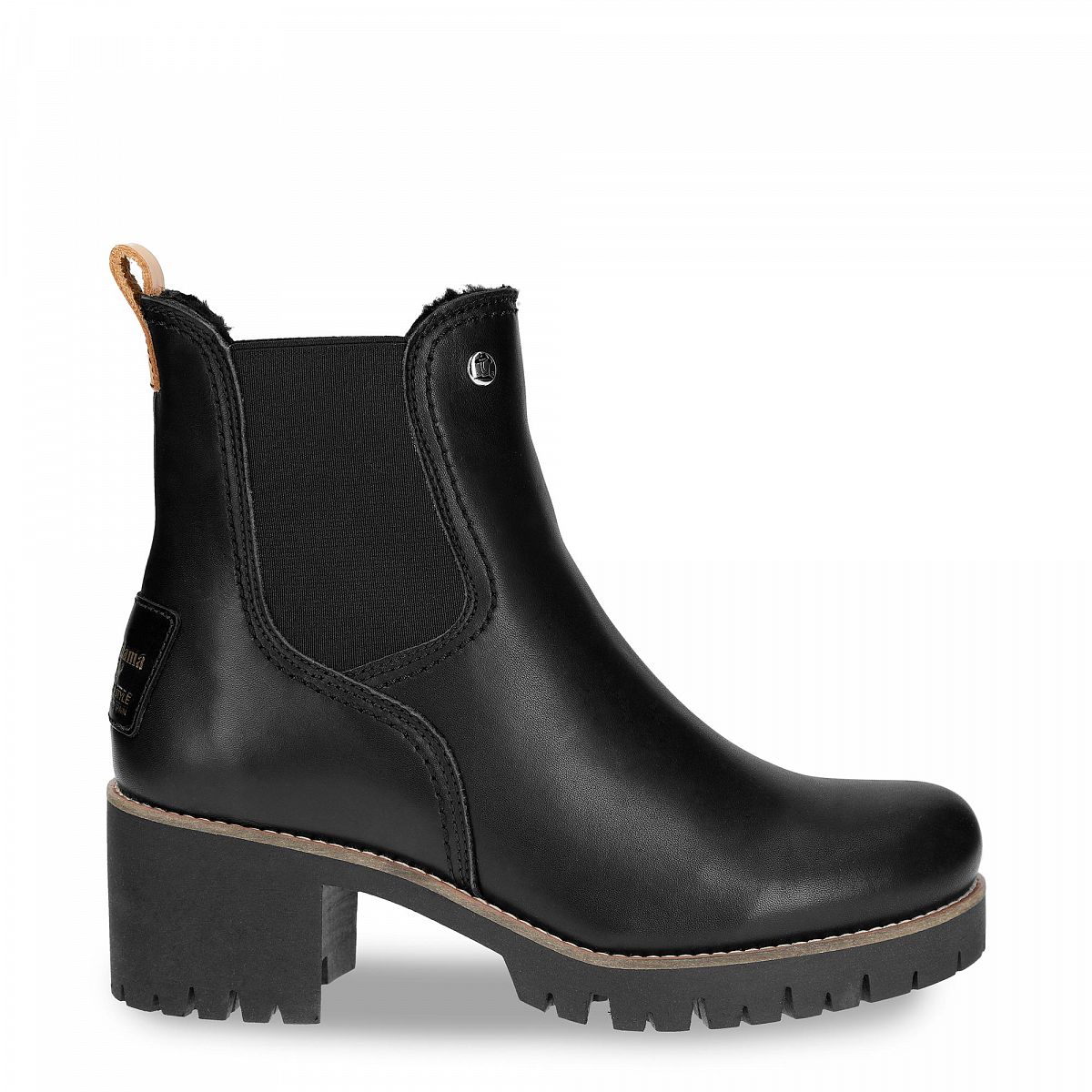 Bottines Chelsea Panama Jack Pia Igloo Travelling Doublure en peau de mouton Noir Femme | UYJ-38569872