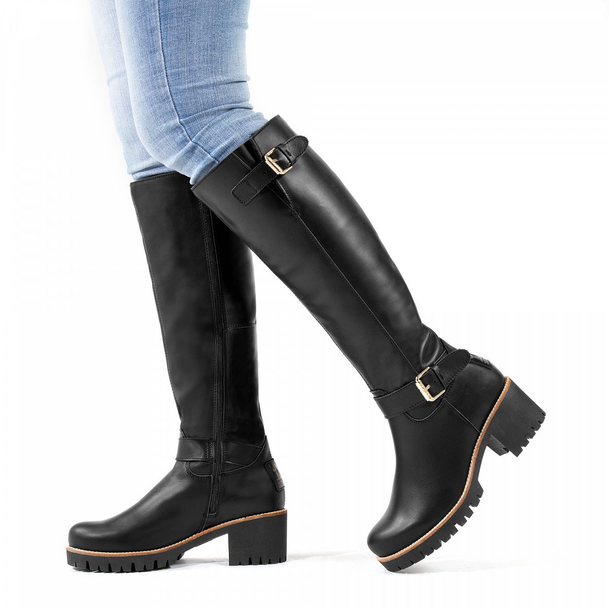 Bottes Hautes Panama Jack Phaedra Igloo Travelling Doublure en peau de mouton Noir Femme | UEI-27881822