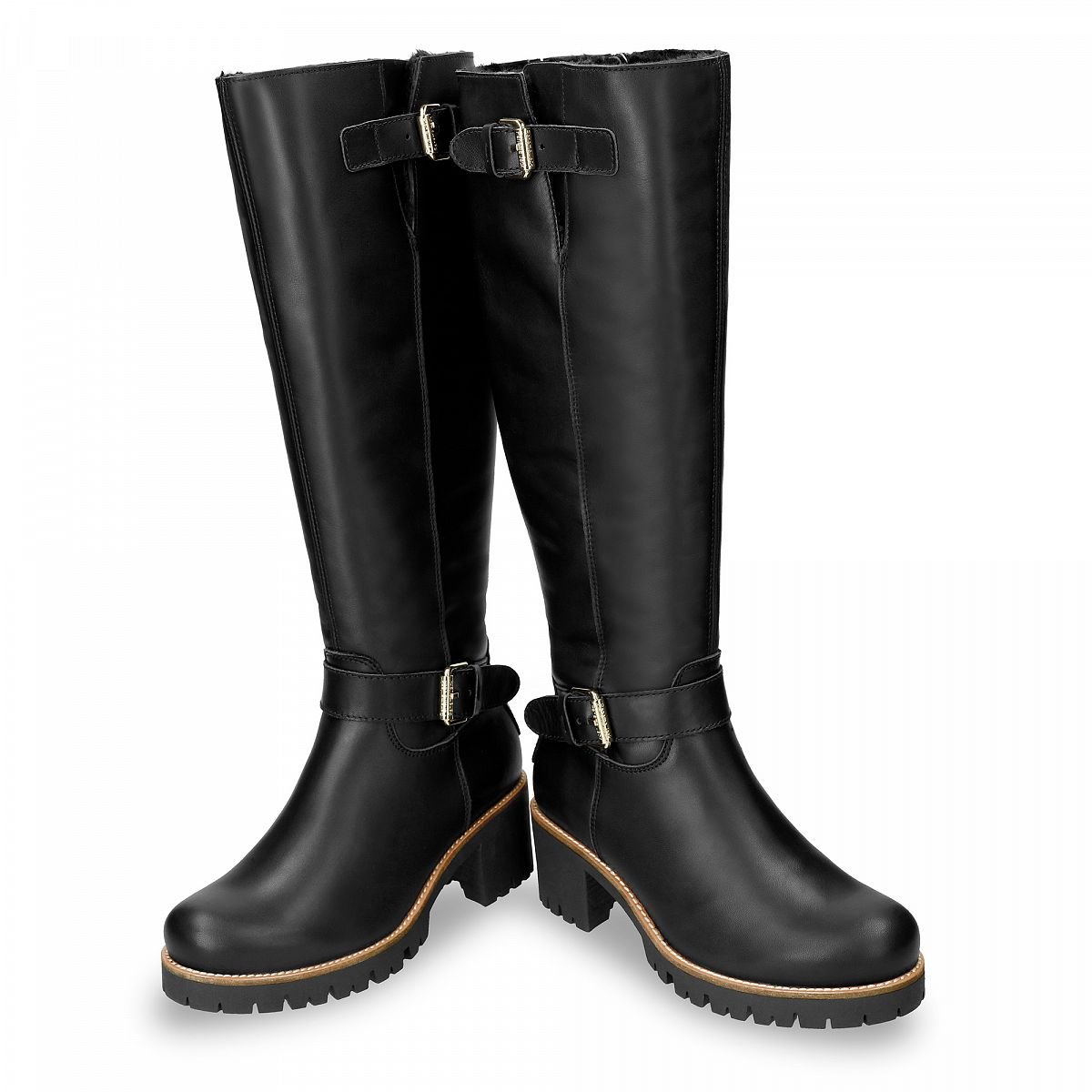 Bottes Hautes Panama Jack Phaedra Igloo Travelling Doublure en peau de mouton Noir Femme | UEI-27881822