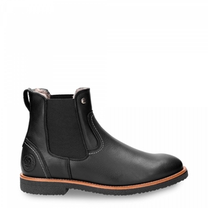 Bottines Panama Jack Garnock Igloo Doublure en peau de mouton Noir Homme | WMA-43385956