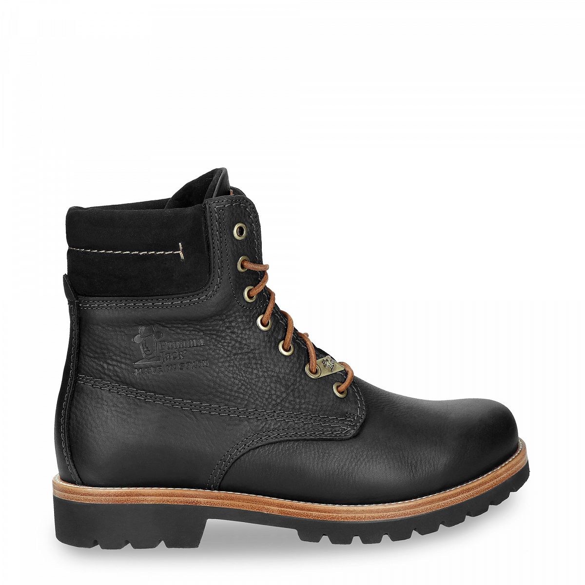 Bottes à lacets Panama Jack Panama 03 Igloo Doublure en peau de mouton Noir Homme | QYM-88180451