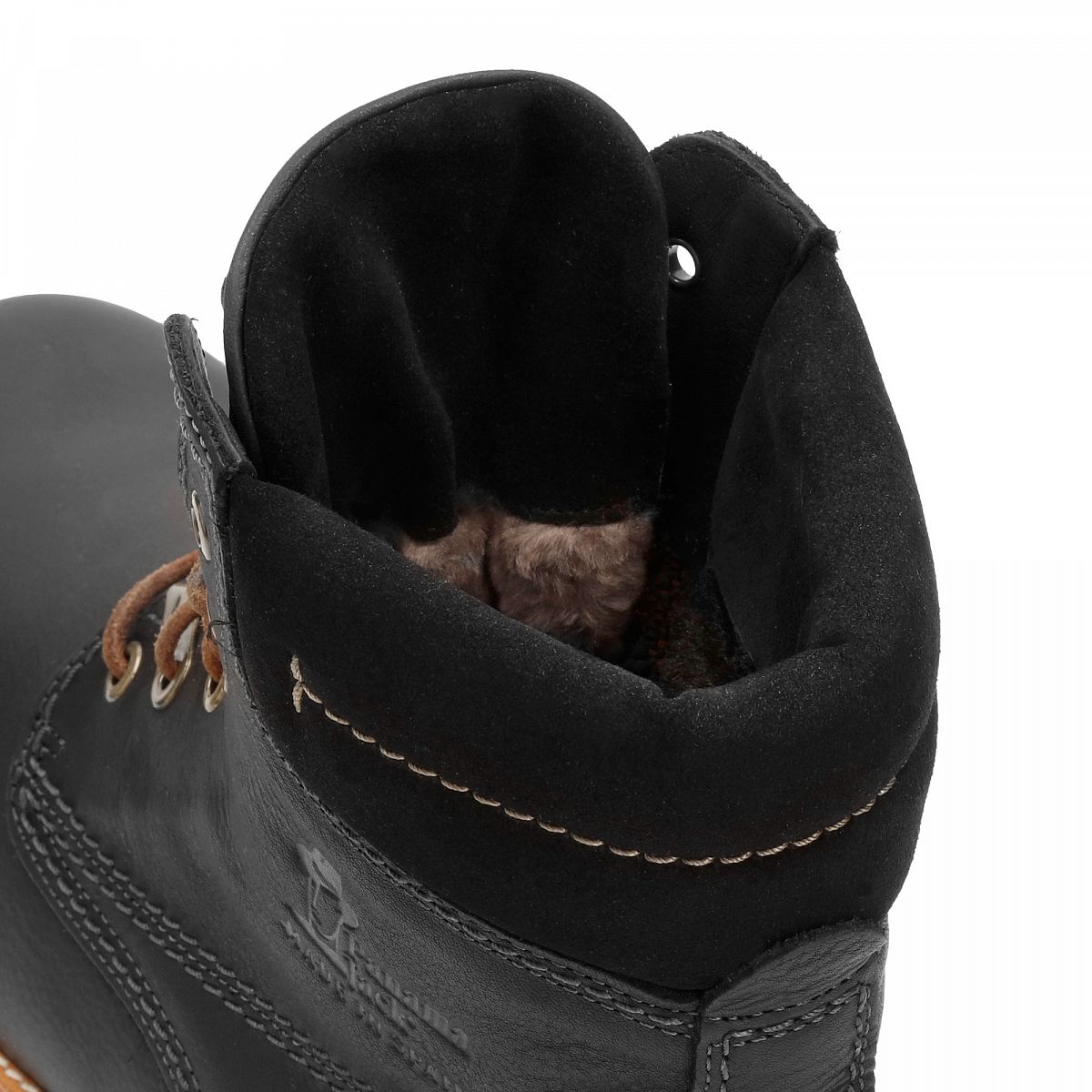 Bottes à lacets Panama Jack Panama 03 Igloo Doublure en peau de mouton Noir Homme | QYM-88180451