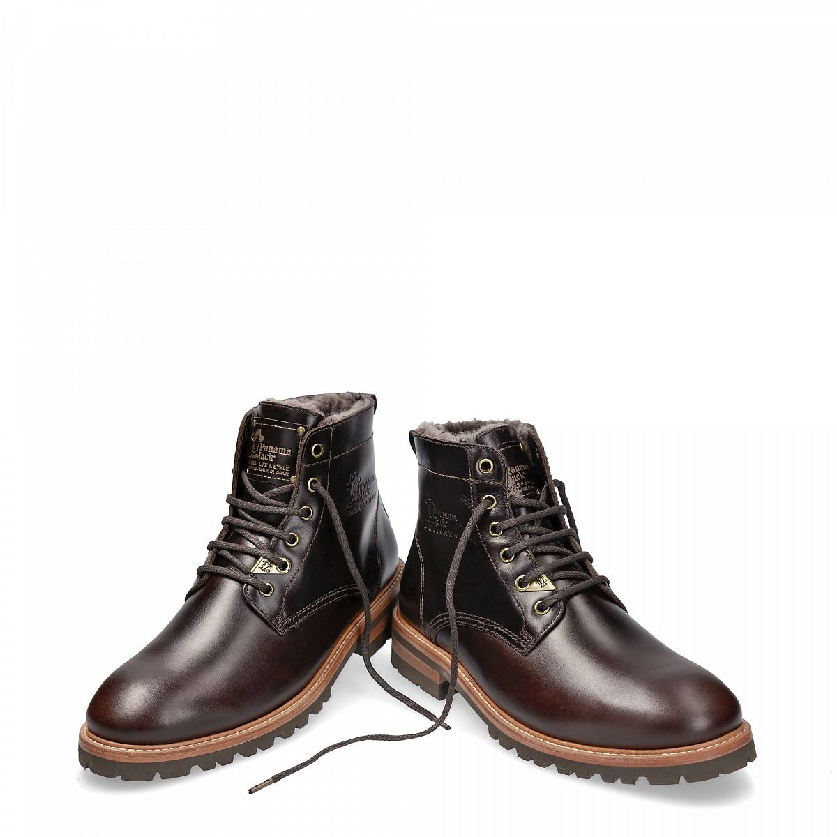 Bottines Panama Jack Emery Igloo Doublure en peau de mouton Marron Homme | ERP-69573923